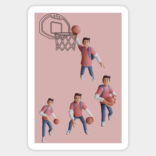 LOVE BASKET BALL Sticker by AMINOS ART